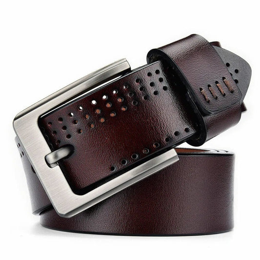 Men's 100% Genuine Leather Belts Square Buckle Brown 32 inch waist - Classic Fashion DealsMen's 100% Genuine Leather Belts Square Buckle Brown 32 inch waistBeltunbrandedClassic Fashion Deals