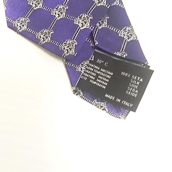 Versace unisex tie 100% silk made in Italy purple