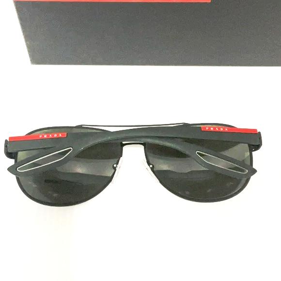 Prada men polarized lenses aviator style sunglasses sps 55Q made in Italy