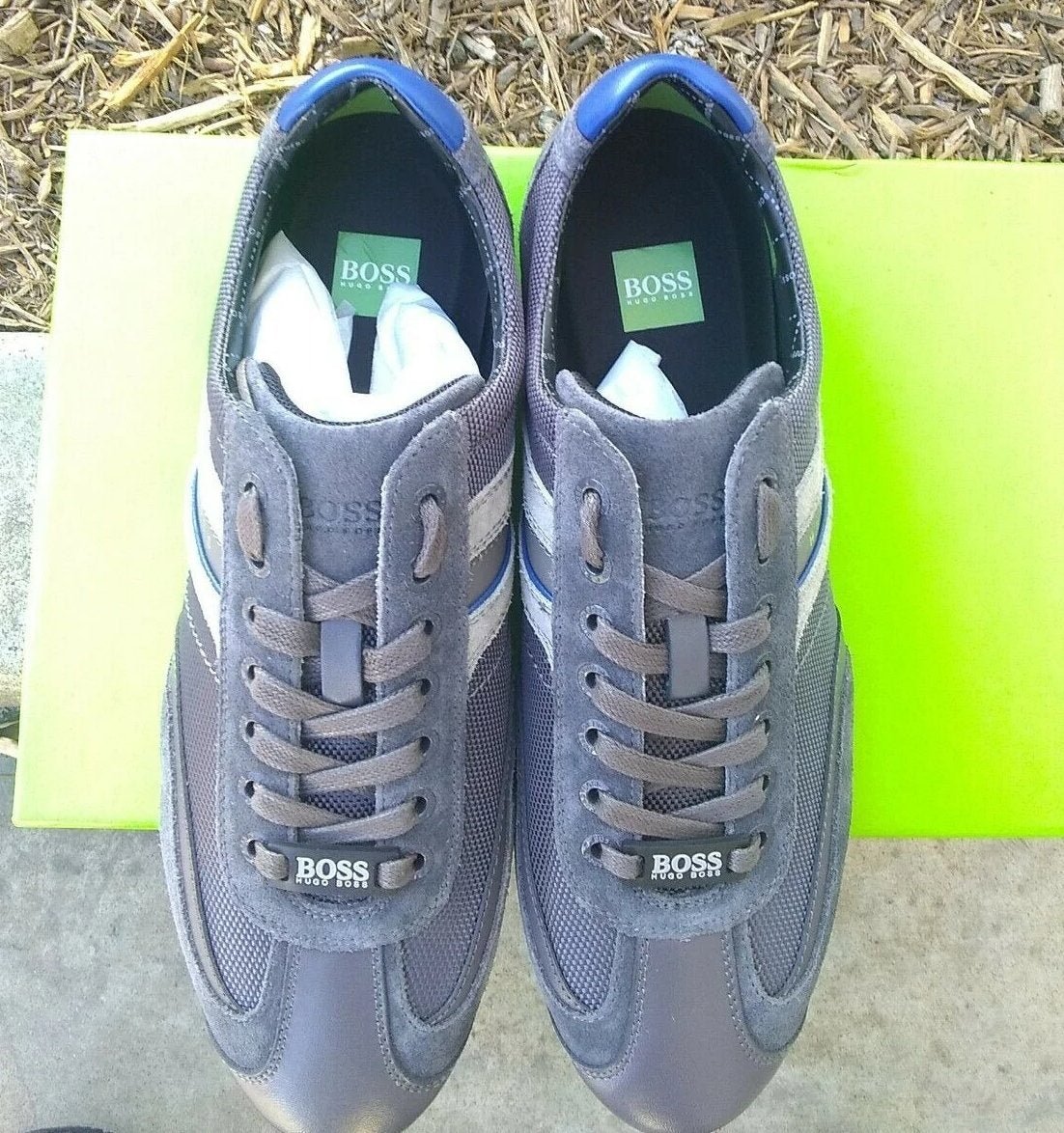 Hugo Boss men Casual Shoes Stiven Charcoal Size 8 US