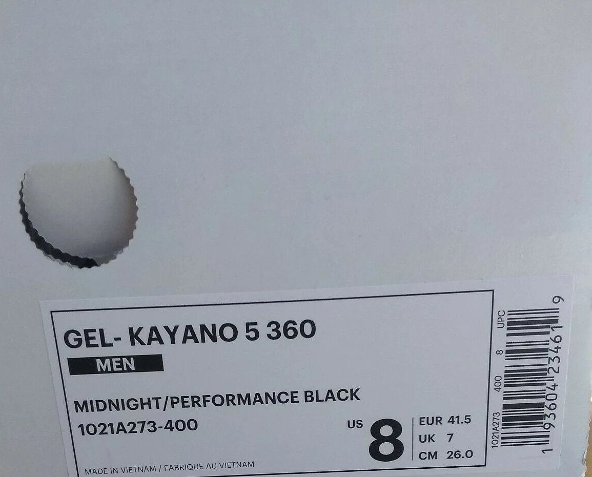 Asics Gel Kayano 5 360 Midnight Black Size 8 Men US running shoes