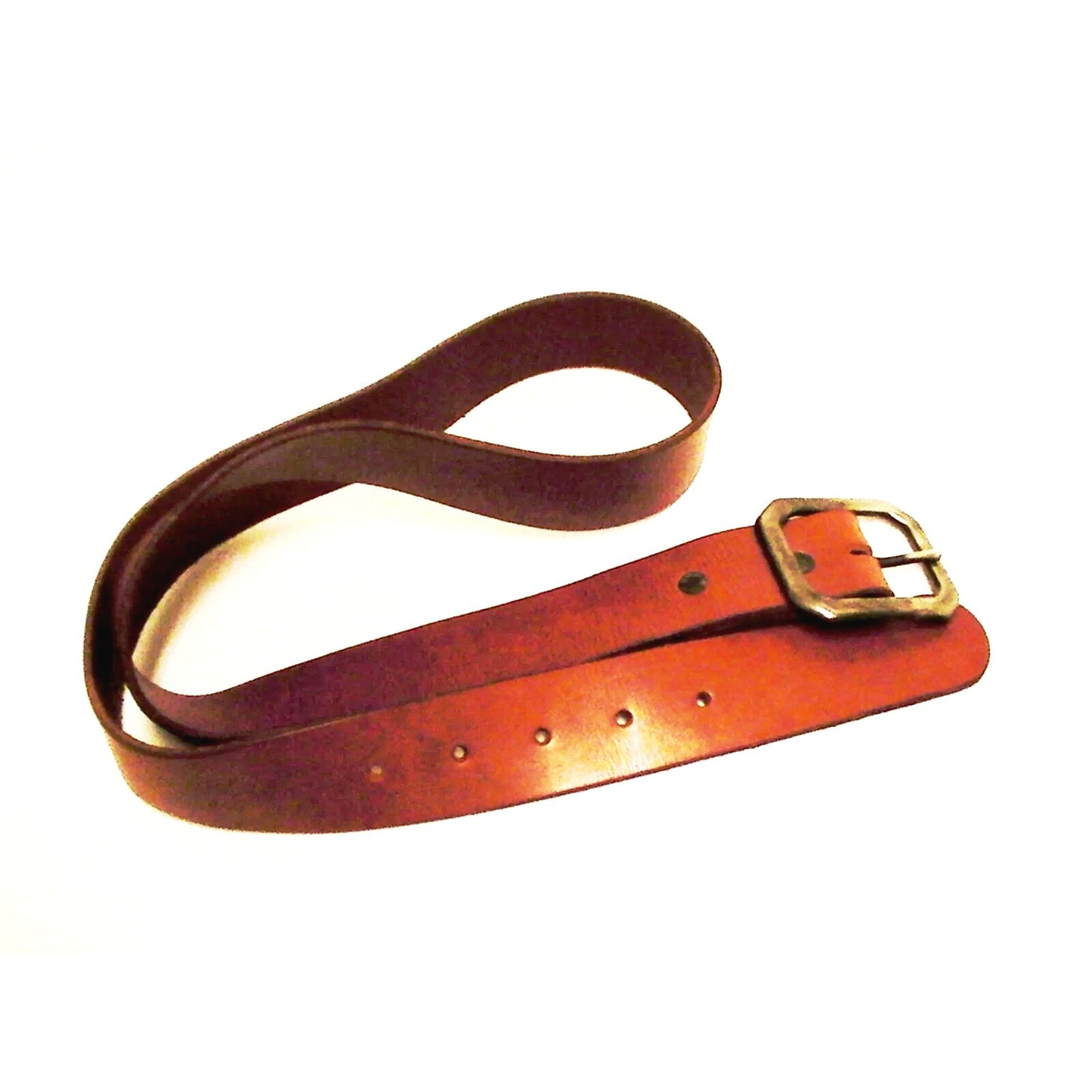 True religion genuine leather belt gunmetal buckle size 30 inch light brown new