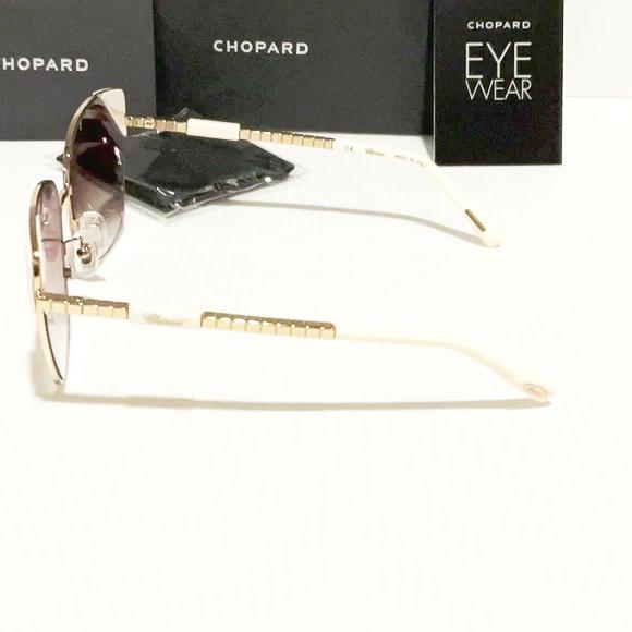 Chopard woman sunglasses schc41 gold cream frame made in Italy