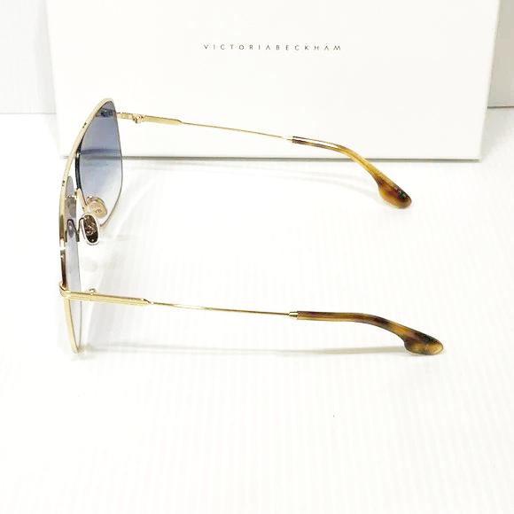 Victoria Beckham woman’s sunglasses VB132S 706 gold frame blue lenses