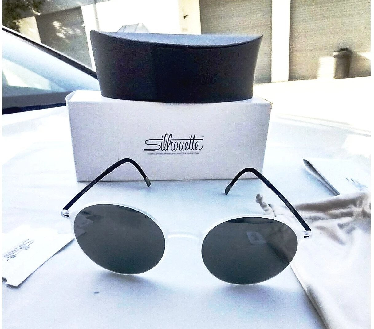 Silhouette sunglasses vintage 4075/75 1140 round grey lenses made in Austria