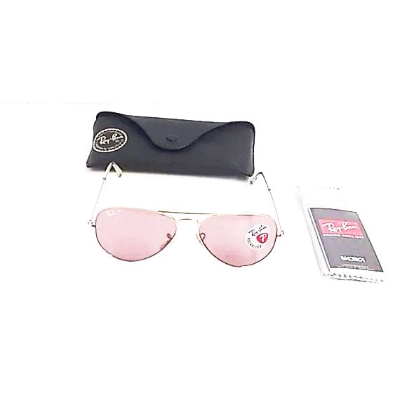 Ray Ban sunglasses rb 3025 polarized pink aviator style authentic made in Italy