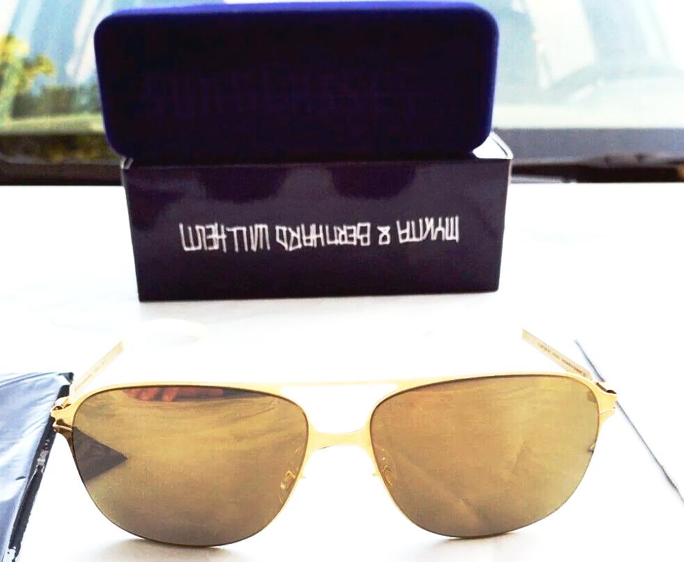 Mykita sunglasses men schorsch F9-Gold flash square made in Germany