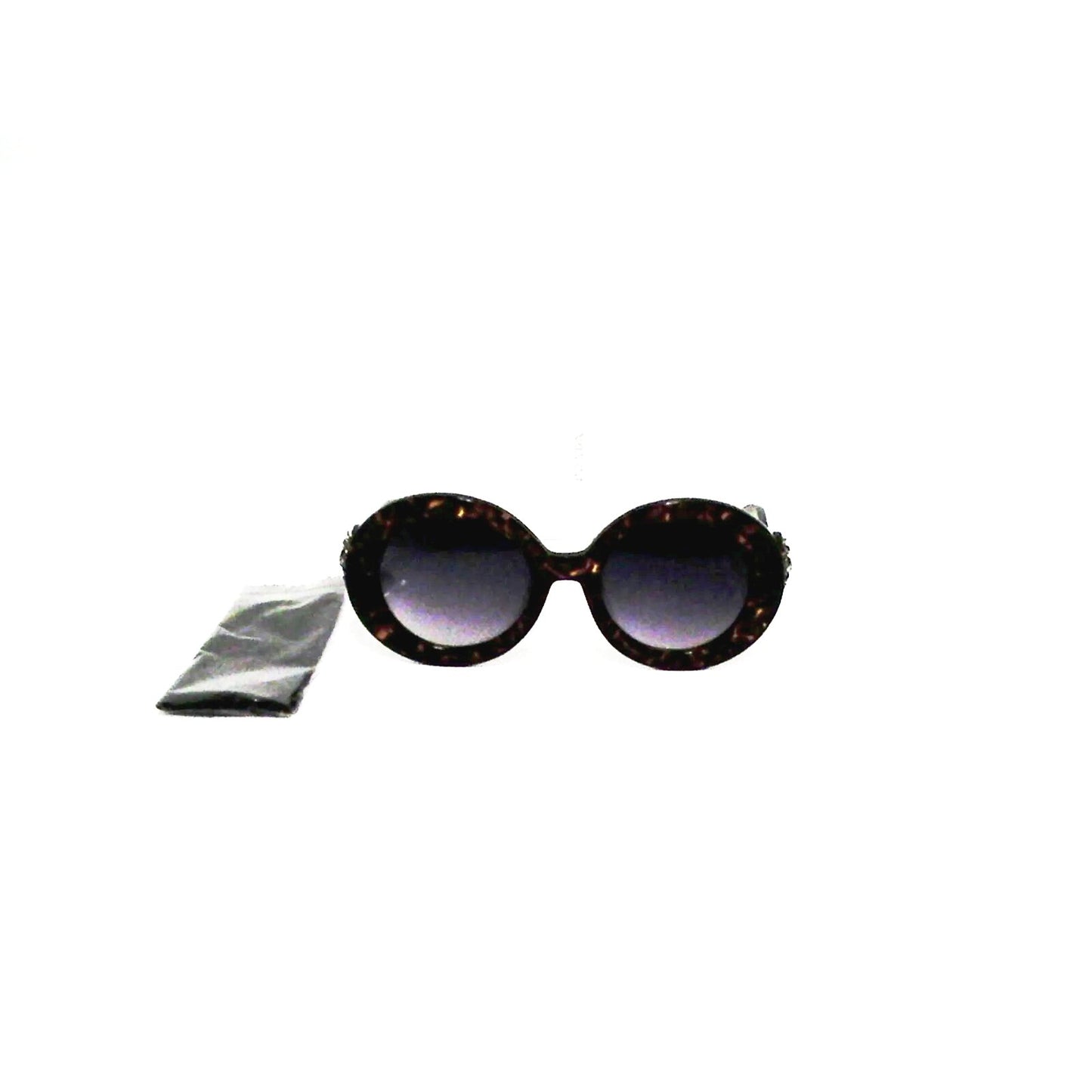 PRADA New Sunglasses womens round tortoise black arm spr 27QS Swarovski Crystal