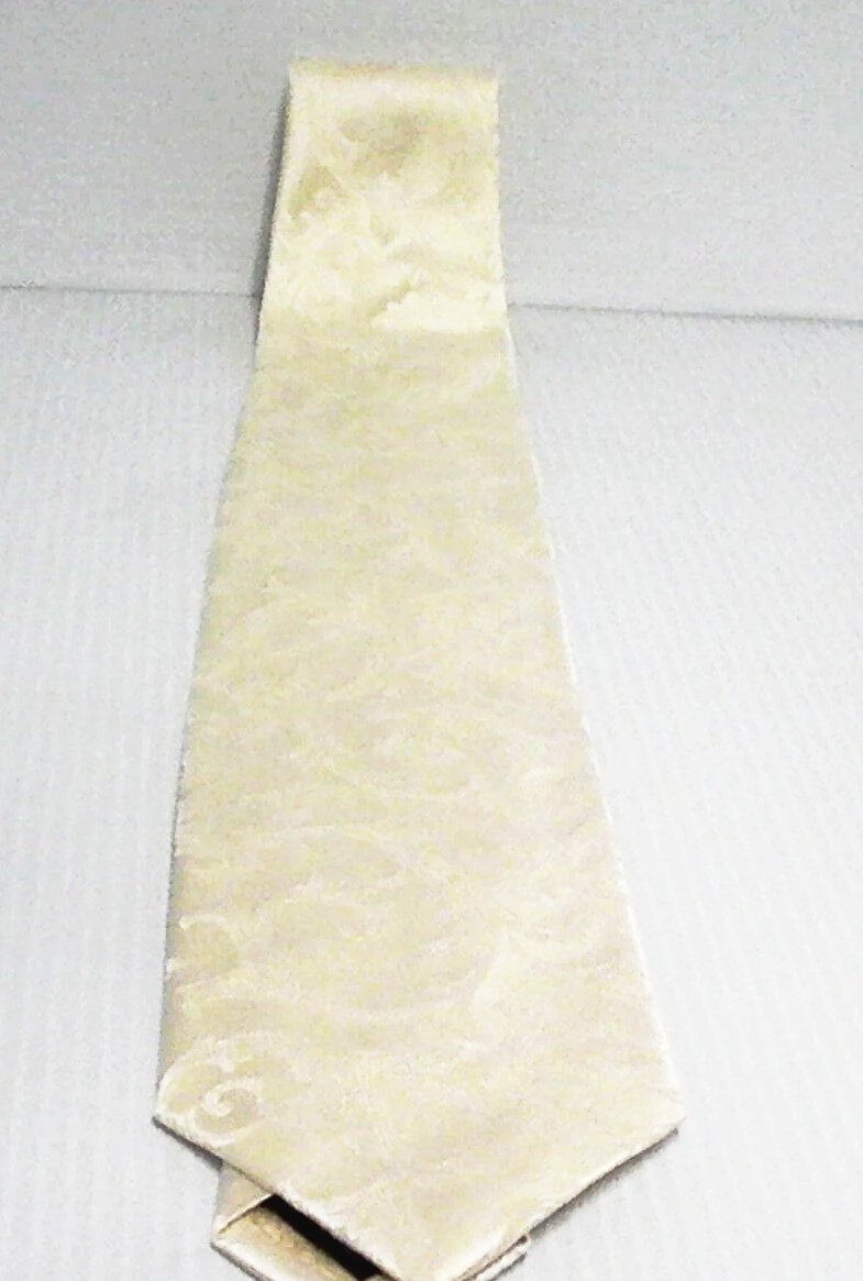 VERSACE MENS TIES MEDUSA 100% SILK OFF WHITE floral made in Italy