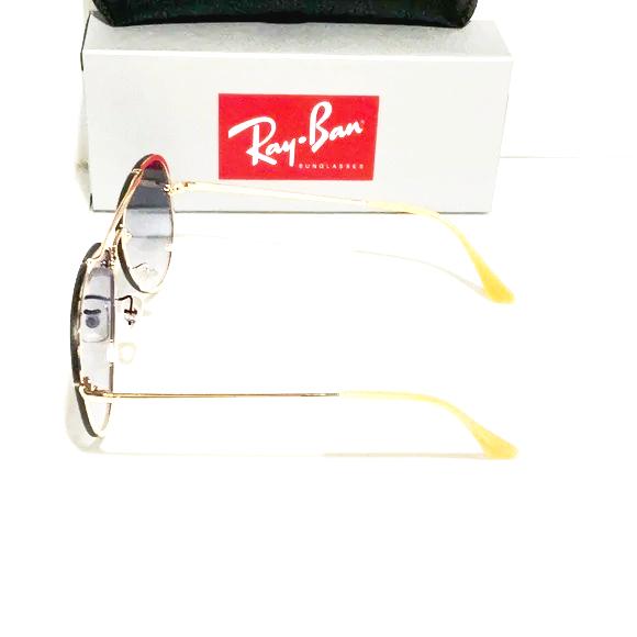 Ray ban sunglasses rb3584-N blue lenses gold frame made in Italy