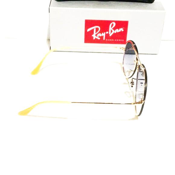Ray ban sunglasses rb3584-N blue lenses gold frame made in Italy