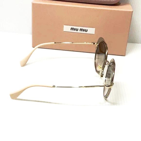 Miu Miu woman’s sunglasses smu 54R grey lenses gold frame red heart