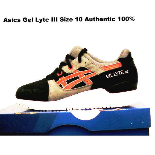 Asics men gel-lyte III running shoes size 10 us black/chili new