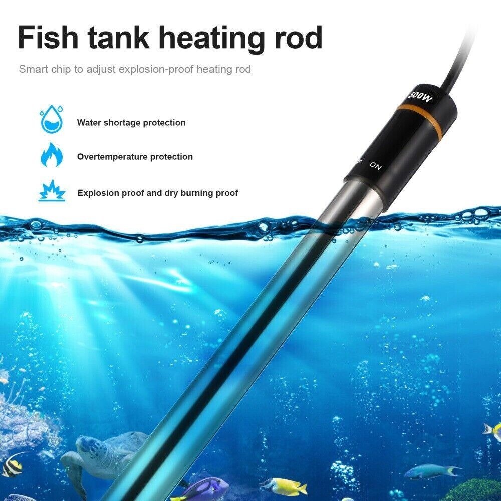 Aquarium Water Heater 500W LCD Submersible Fish Tank Thermostat Heating - Classic Fashion Deals