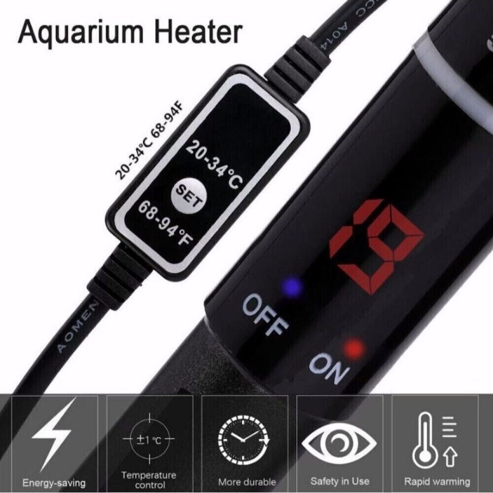 Aquarium Water Heater 500W LCD Submersible Fish Tank Thermostat Heating - Classic Fashion Deals