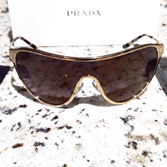 Prada woman sunglasses spr 72v shield authentic made in Italy