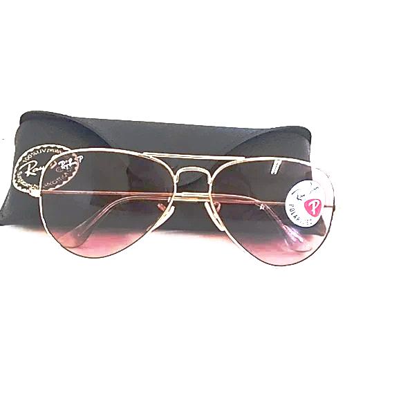 Ray Ban sunglasses rb 3025 polarized pink aviator style authentic made in Italy