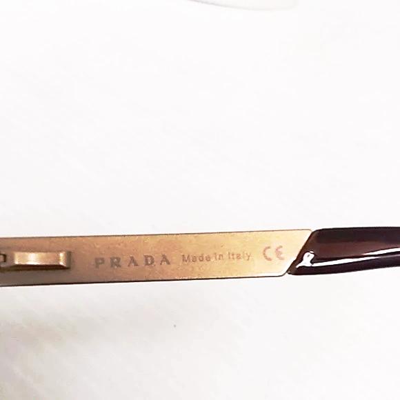 Prada woman sunglasses spr 59i unisex gold frame