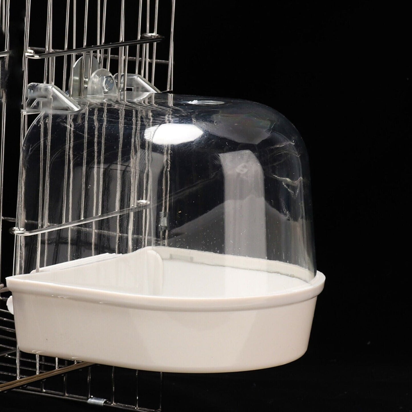 Bird hanging cage Bathtub transparent white bottom great quality 2X pieces - Classic Fashion Deals
