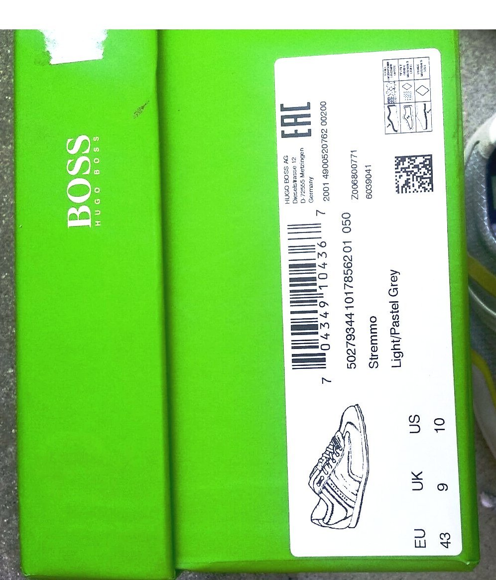 Hugo Boss Men's Shoes Stremmo Light Pastel Grey Size 10 US