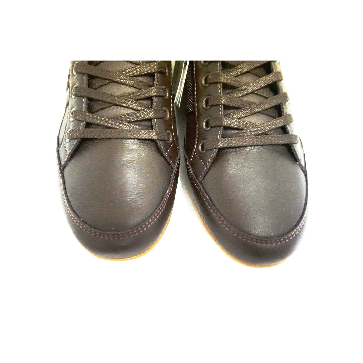 Lacoste men shoes chaymon 116 1 spm leather dark brown black size 8 new