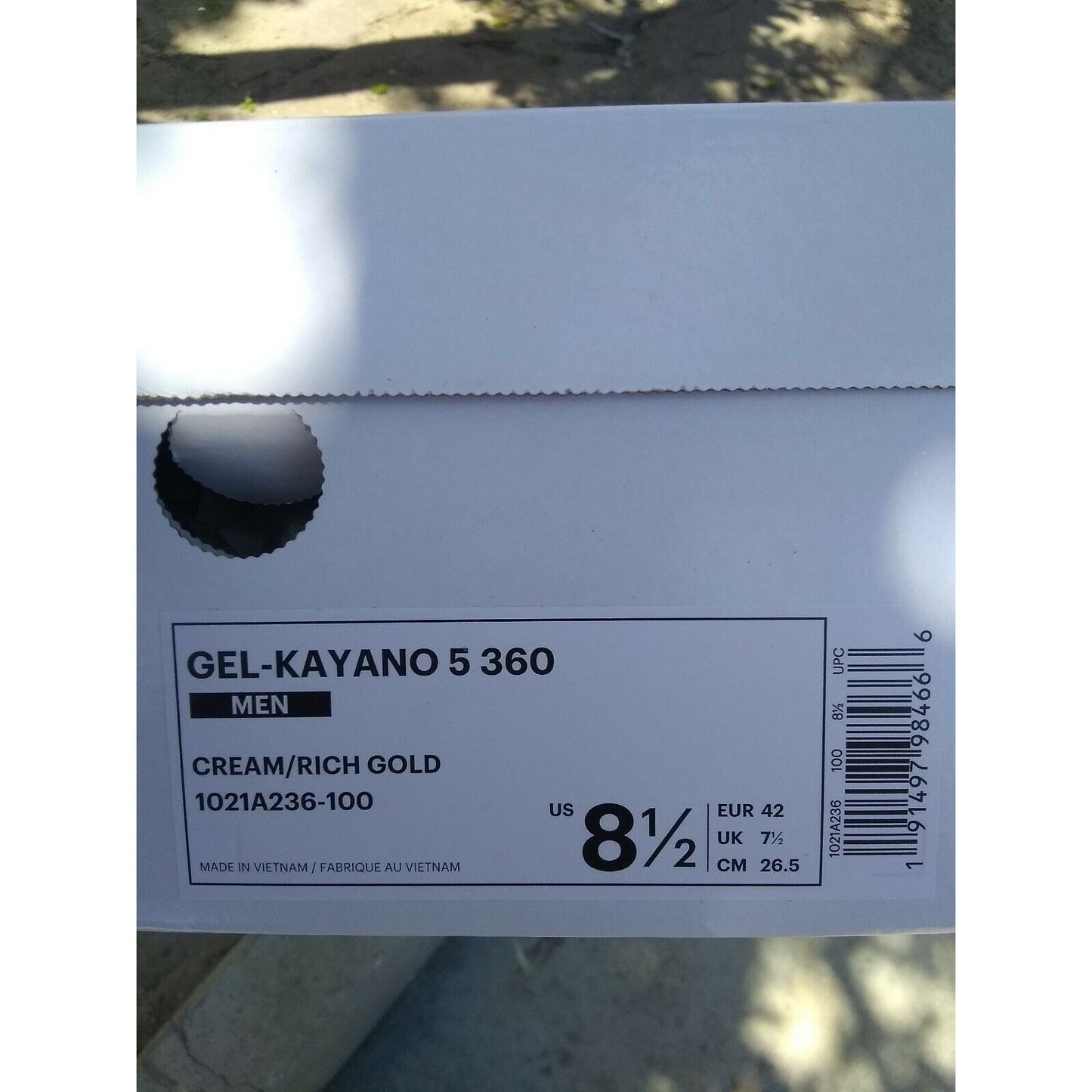 Asics Kayano 5 360 Cream Rich Gold Size 8.5 Men US running shoes