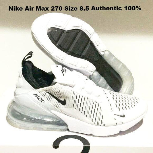 Woman’s Nike air max 270 black white running shoes size 8.5 us