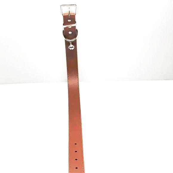 Genuine leather brown color dog collar belt extra large - Classic Fashion Deals