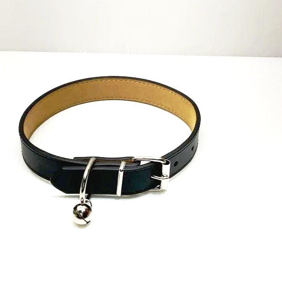Genuine leather dog collar belt black color large size - Classic Fashion Deals