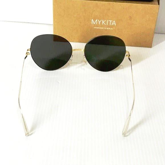 Mykita woman’s sunglasses Aimi cat eye black lenses gold frame - Classic Fashion Deals