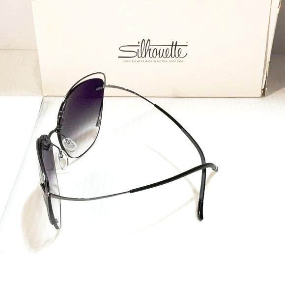 Silhouette woman’s sunglasses cat eye 8163/75 grey lenses gunmetal frame - Classic Fashion Deals